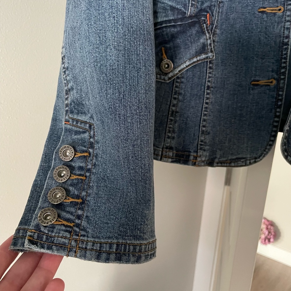 Tommy Hilfiger Vintage Stretch Denim Buttoned Front Blazer/Jacket. - Picture 9 of 14